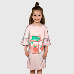 Платье клеш для девочки Персиковое молоко в коробке, цвет: 3D-принт — фото 2