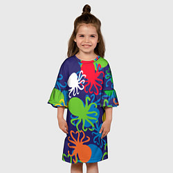 Платье клеш для девочки Осьминоги, цвет: 3D-принт — фото 2