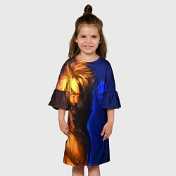 Платье клеш для девочки Furry lion, цвет: 3D-принт — фото 2