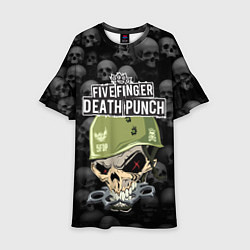 Платье клеш для девочки Five Finger Death Punch 5FDP Z, цвет: 3D-принт
