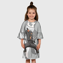Платье клеш для девочки Ниндзя, цвет: 3D-принт — фото 2