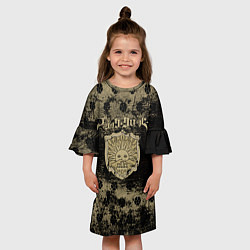 Платье клеш для девочки Золотой Рассвет Чёрный клевер, цвет: 3D-принт — фото 2