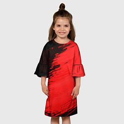 Платье клеш для девочки ЧЕРНО-КРАСНЫЙ ГРАНЖ GRUNGE Z, цвет: 3D-принт — фото 2