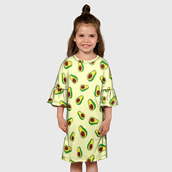 Платье клеш для девочки Авокадо Avocado, цвет: 3D-принт — фото 2