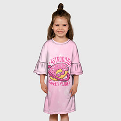 Платье клеш для девочки Планета Пончик, цвет: 3D-принт — фото 2