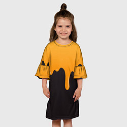Платье клеш для девочки Капающий мёд Dripping Honey, цвет: 3D-принт — фото 2