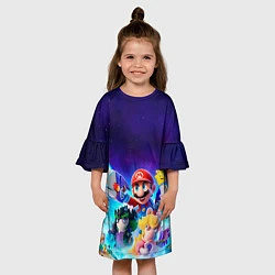 Платье клеш для девочки Mario Rabbids, цвет: 3D-принт — фото 2