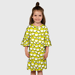 Платье клеш для девочки Смайлики в Масках, цвет: 3D-принт — фото 2