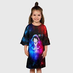 Платье клеш для девочки Космический Луффи One Piece, цвет: 3D-принт — фото 2