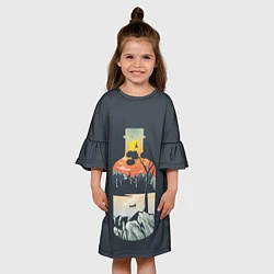 Платье клеш для девочки Философия, цвет: 3D-принт — фото 2