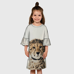 Платье клеш для девочки Маленький гепард, цвет: 3D-принт — фото 2