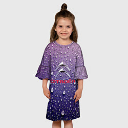 Платье клеш для девочки Citroёn Storm Ситроен ливень, цвет: 3D-принт — фото 2