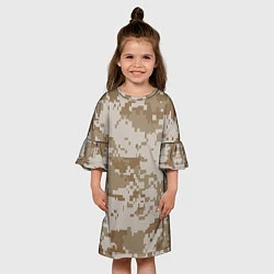 Платье клеш для девочки Камуфляжный пиксель, цвет: 3D-принт — фото 2