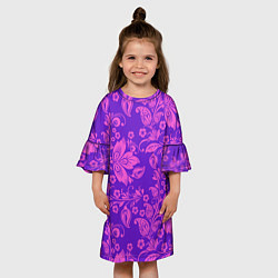 Платье клеш для девочки ФИОЛЕТОВАЯ ХОХЛОМА Z, цвет: 3D-принт — фото 2