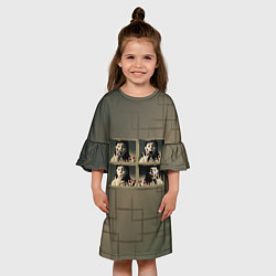 Платье клеш для девочки Амели Малина, цвет: 3D-принт — фото 2