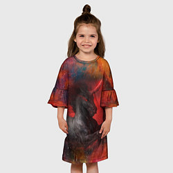 Платье клеш для девочки Единорог Unicorn Z, цвет: 3D-принт — фото 2