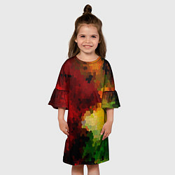 Платье клеш для девочки Абстрактная мазаика витраж, цвет: 3D-принт — фото 2