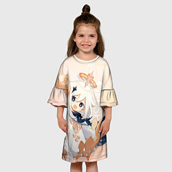 Платье клеш для девочки Genshin Impact, Паймон, цвет: 3D-принт — фото 2