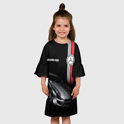 Платье клеш для девочки MERCEDES BENZ AMG, цвет: 3D-принт — фото 2