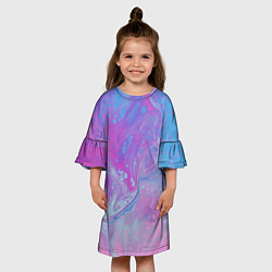 Платье клеш для девочки Градиент, цвет: 3D-принт — фото 2