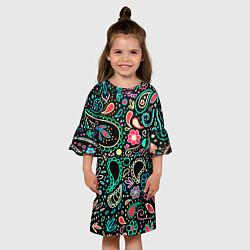 Платье клеш для девочки Славянские узоры в новом цвете, цвет: 3D-принт — фото 2