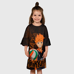 Платье клеш для девочки Хината Волейбол, цвет: 3D-принт — фото 2