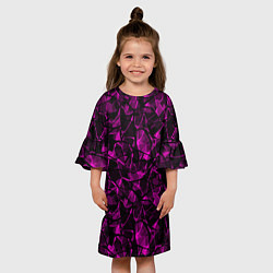 Платье клеш для девочки Абстрактный узор цвета фуксия, цвет: 3D-принт — фото 2