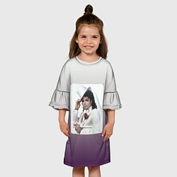 Платье клеш для девочки Майкл Джексон навсегда, цвет: 3D-принт — фото 2