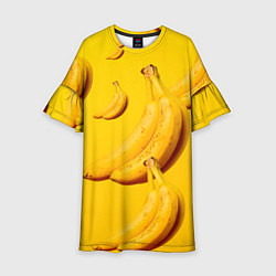 Платье клеш для девочки Банановый рай, цвет: 3D-принт