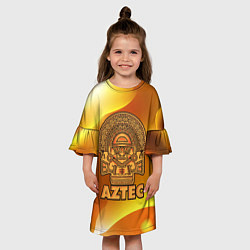 Платье клеш для девочки Aztec Ацтеки, цвет: 3D-принт — фото 2