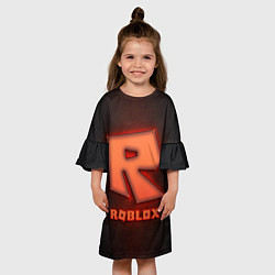 Платье клеш для девочки ROBLOX NEON RED, цвет: 3D-принт — фото 2
