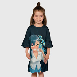 Платье клеш для девочки Хаясэ Нагаторо, цвет: 3D-принт — фото 2