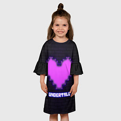 Платье клеш для девочки UNDERTALE PURPLE HEART, цвет: 3D-принт — фото 2
