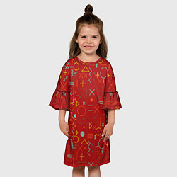 Платье клеш для девочки Mathematics Geometry Geometric, цвет: 3D-принт — фото 2