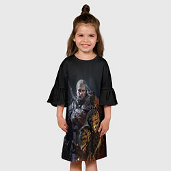 Платье клеш для девочки Witcher III, цвет: 3D-принт — фото 2