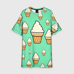 Платье клеш для девочки Мороженое - Ice Cream Party, цвет: 3D-принт