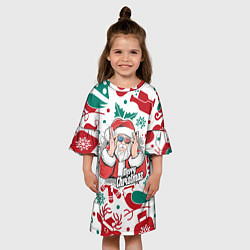 Платье клеш для девочки Merry Christmas3D, цвет: 3D-принт — фото 2