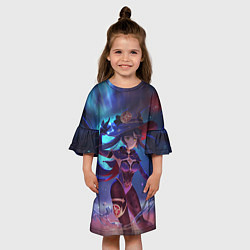 Платье клеш для девочки Mona Genshin Impact Геншин Импакт Z, цвет: 3D-принт — фото 2