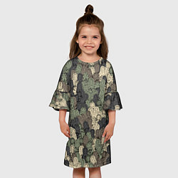 Платье клеш для девочки Камуфляж из матрёшек, цвет: 3D-принт — фото 2