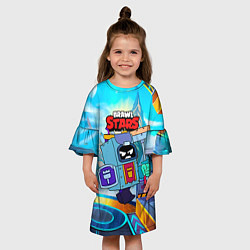 Платье клеш для девочки ЭШ Ash Brawl Stars, цвет: 3D-принт — фото 2