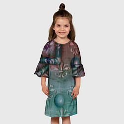 Платье клеш для девочки Объемная абстракция - Флер-де-лис, цвет: 3D-принт — фото 2