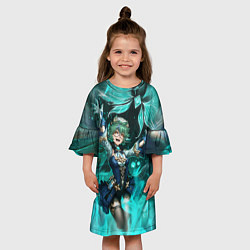 Платье клеш для девочки Сахароза Genshin Impact Геншин Импакт Z, цвет: 3D-принт — фото 2