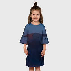 Платье клеш для девочки Ночная пустыня дюна на рассвете, цвет: 3D-принт — фото 2