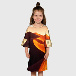Платье клеш для девочки Пустыня дюна барханы, цвет: 3D-принт — фото 2