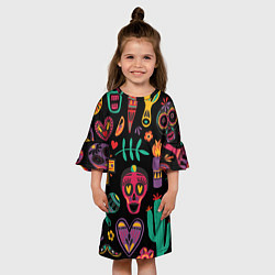 Платье клеш для девочки Весёлый Хэллоуин, цвет: 3D-принт — фото 2