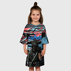 Платье клеш для девочки Point Disarray Буйство красок, цвет: 3D-принт — фото 2