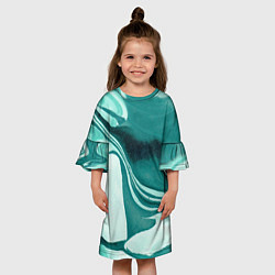 Платье клеш для девочки Красочный развод, цвет: 3D-принт — фото 2