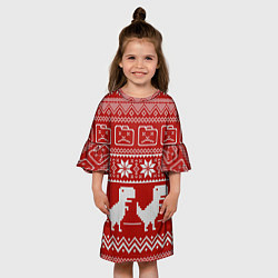 Платье клеш для девочки Новогодний гугл, цвет: 3D-принт — фото 2