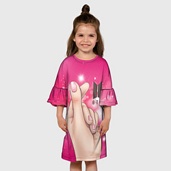 Платье клеш для девочки BTS БТС Z, цвет: 3D-принт — фото 2