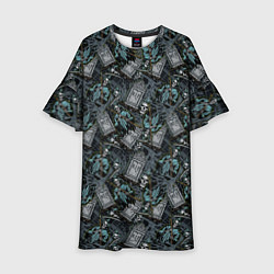 Платье клеш для девочки Смерть с Косой, цвет: 3D-принт